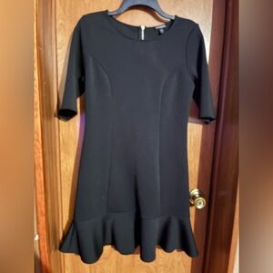 Express Black Midi Fit-and-Flare Dress Size 10 Witchy